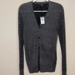 John Varvatos Grey Flannel Cardigan Sweater *NEW